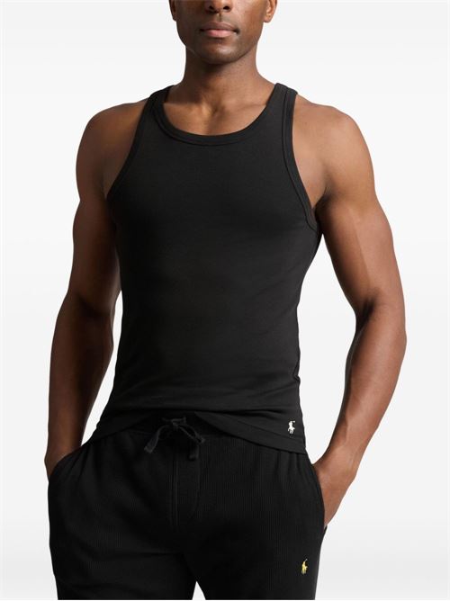 Canotta intima uomo Polo Ralph Lauren 2 pack nero a costina POLO RALPH LAUREN | 714959333001
